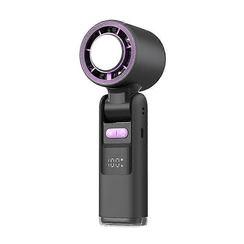 Portable Neck Fan with Ice Cooling, 4000mAh Battery, 100Speed, Foldable Handheld or Desktop Use (Grey)