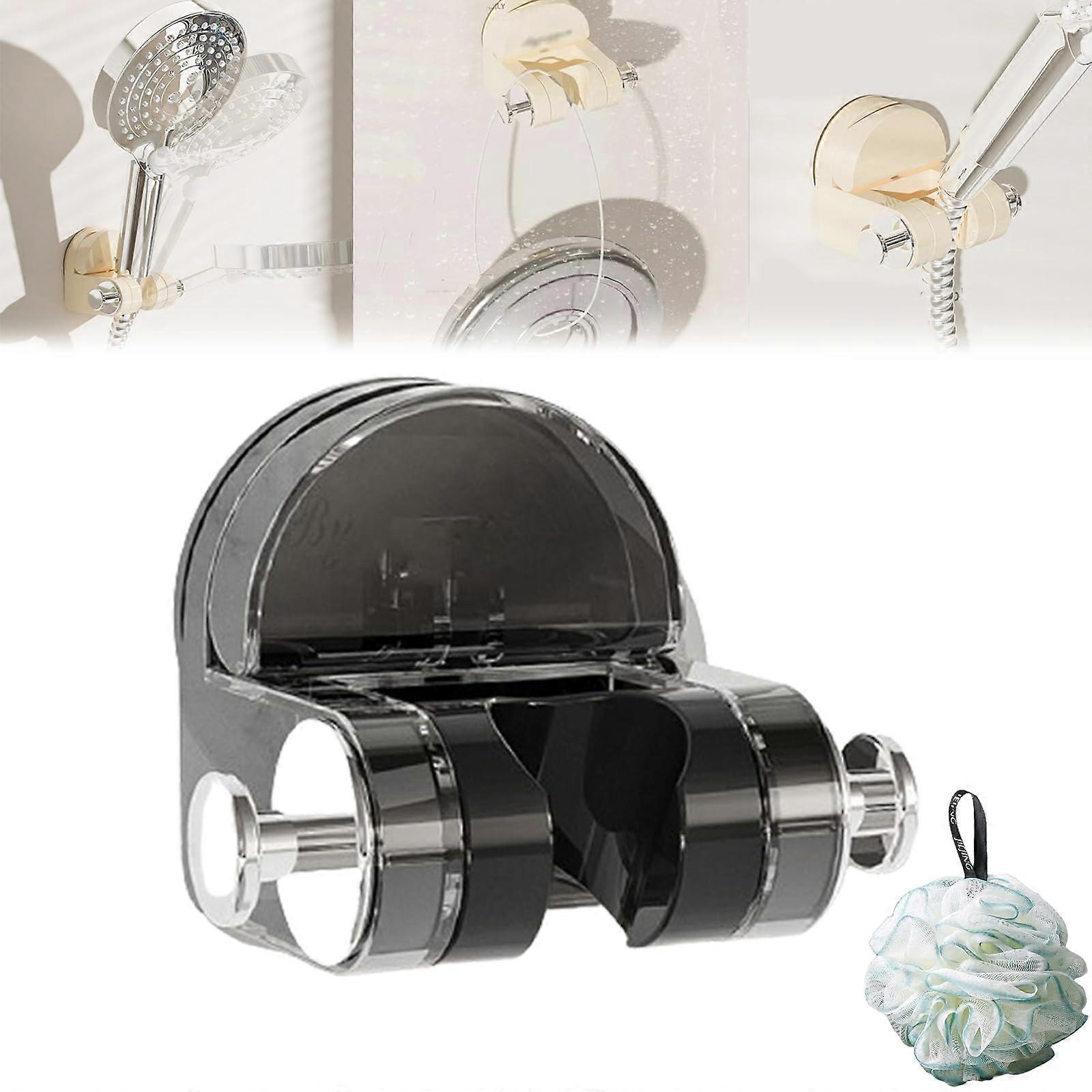 Suction Cup Shower Head Holder Adjustable No Drill Wall Mounted Rack for Bathroom