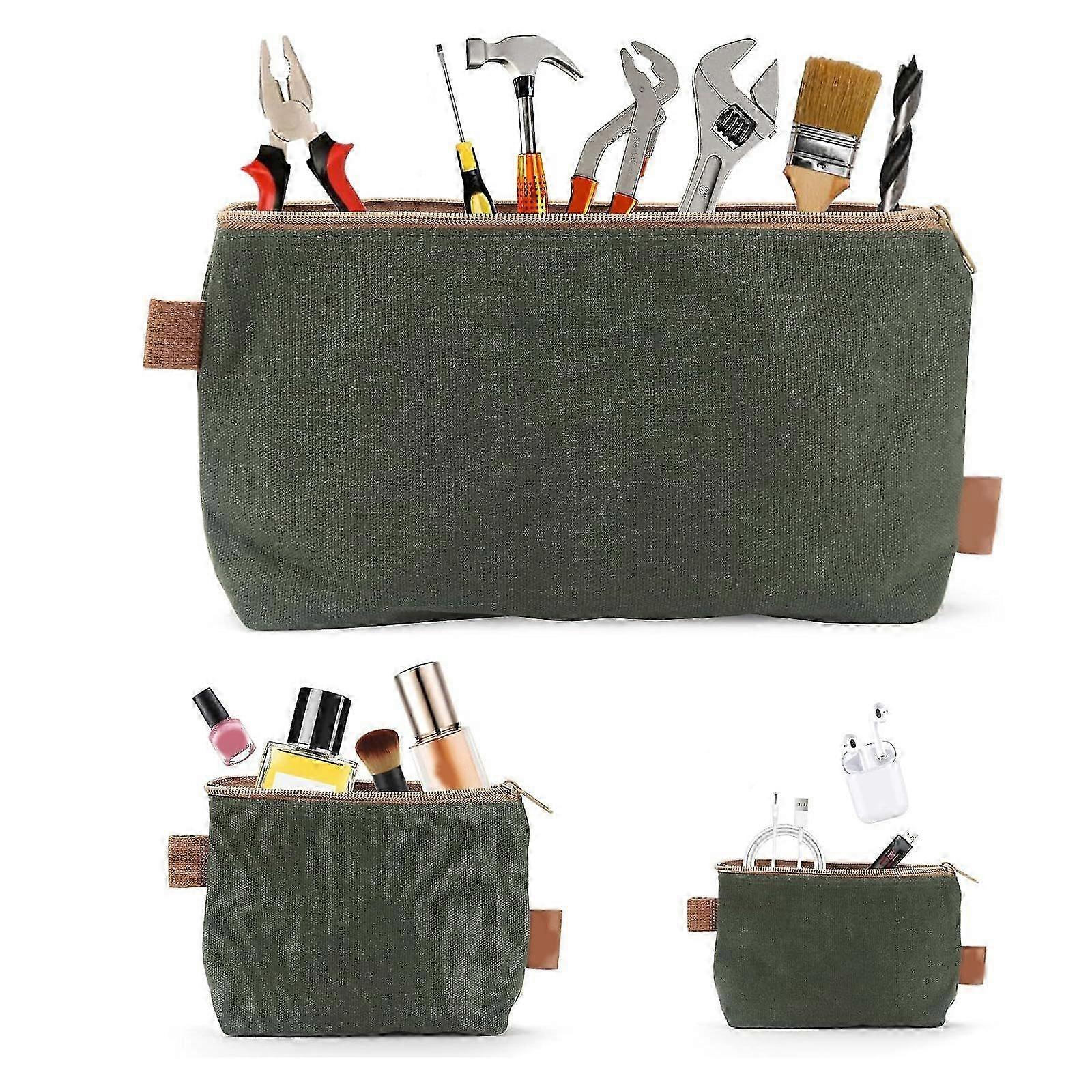 Tear Resistant Fabric Tool Pouches Container Organizer Bag Compact Design For Electrician Hardware Tool Home Car Storage Medium size