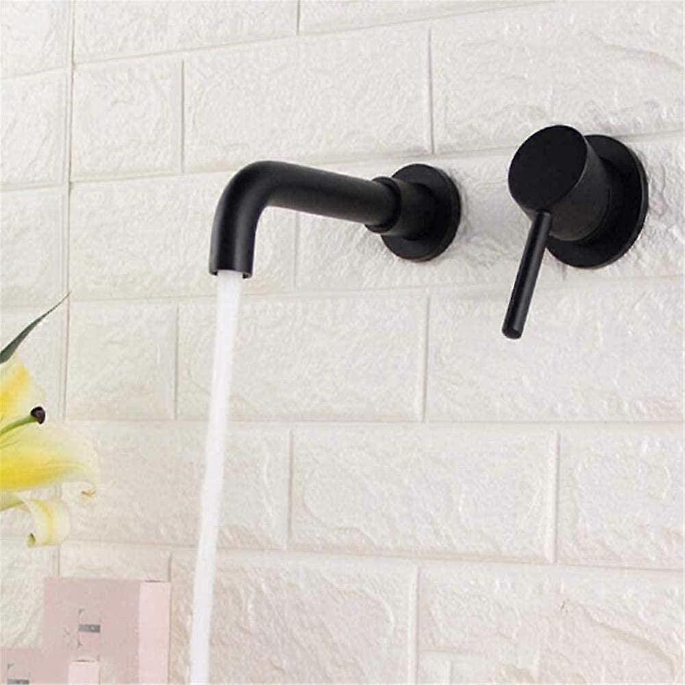 Wall Mounted Brass Basin Mixer Faucet with Rotary Spout for Hot and Cold Water Sink