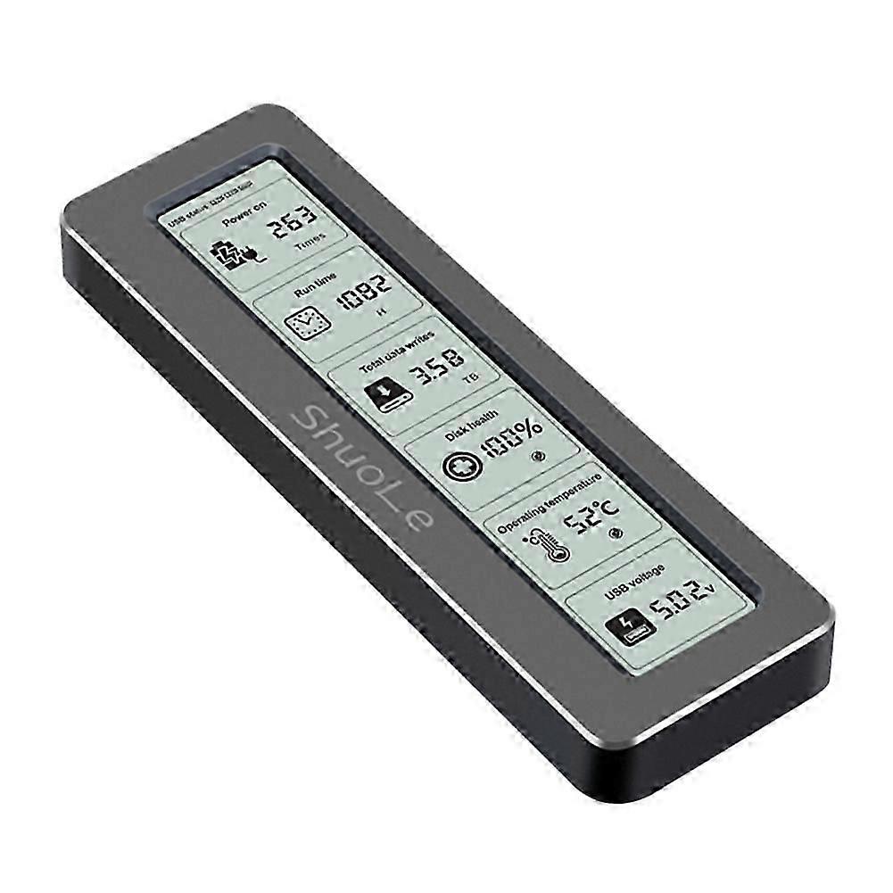 SHuoLe M. 2 NVME/NGFF Dual Protocol SSD Enclosure with Display Screen Intelligent Digital Health Detection Type-C 3.2 10Gbps