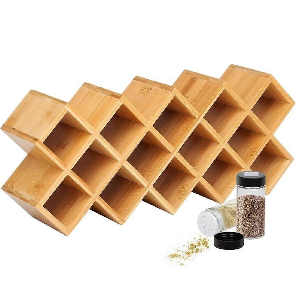 Bamboo Spice Rack Kitchen Organizer with Compact Countertop Storage and EcoFriendly Design