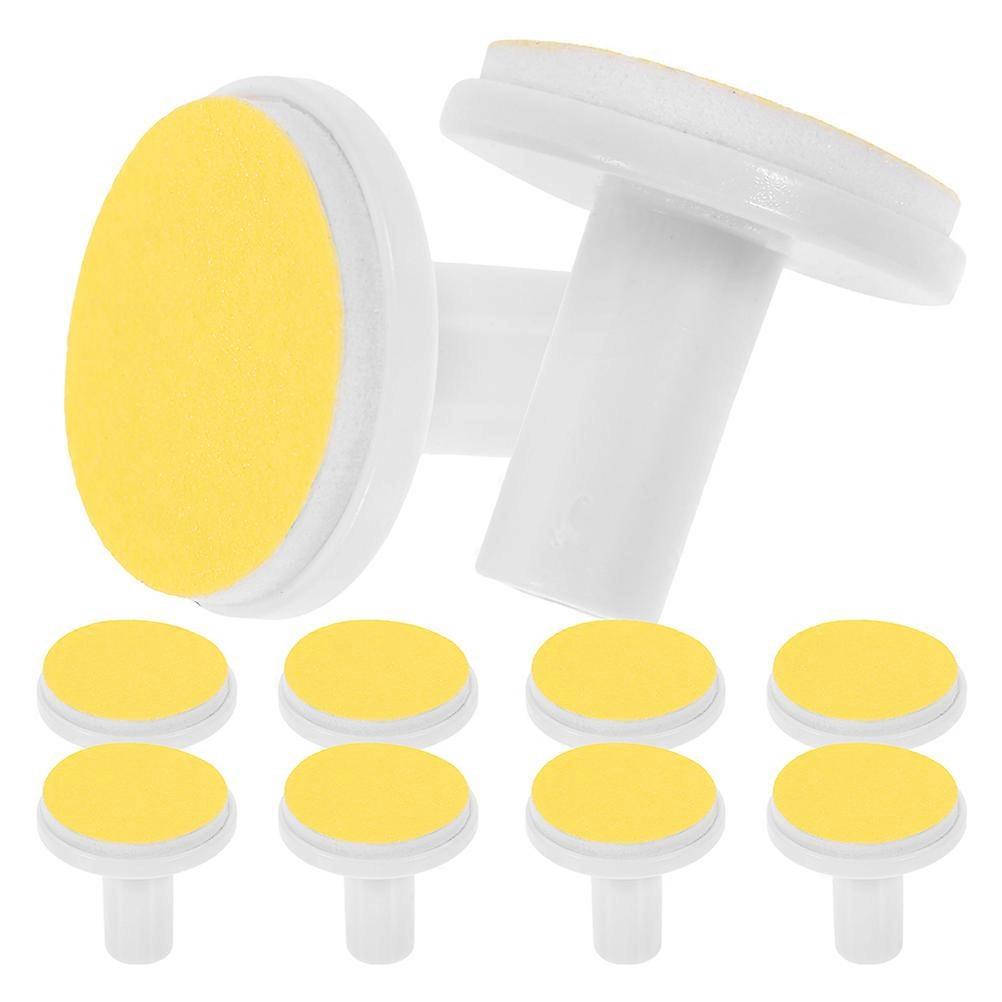 Yellow Replacement Grinding Heads for Electric Trimmer Use 10pcs Nail File Pads Standard Size