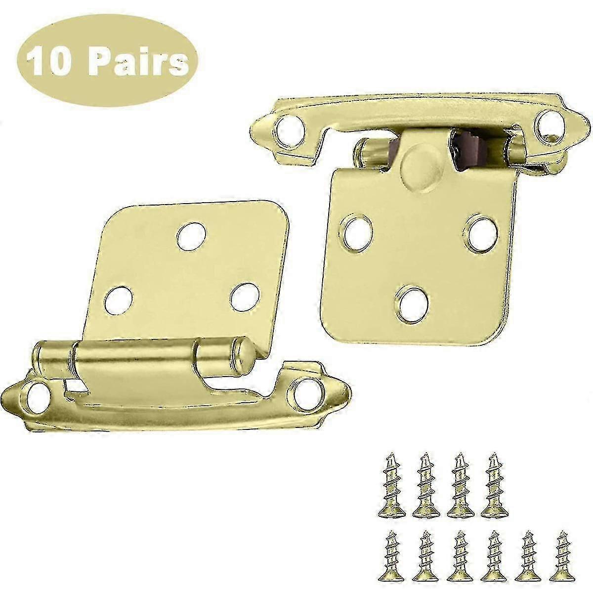 Brass self-closing hinges for minimalist cabinets - Flush mount (10 pairs)