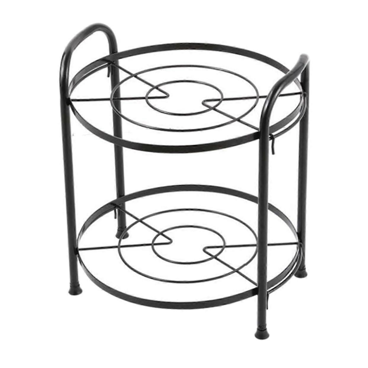 TwoTier Pot Lid Organizer Rack for Kitchen Storage, SpaceSaving Countertop Pot and Pan Holder