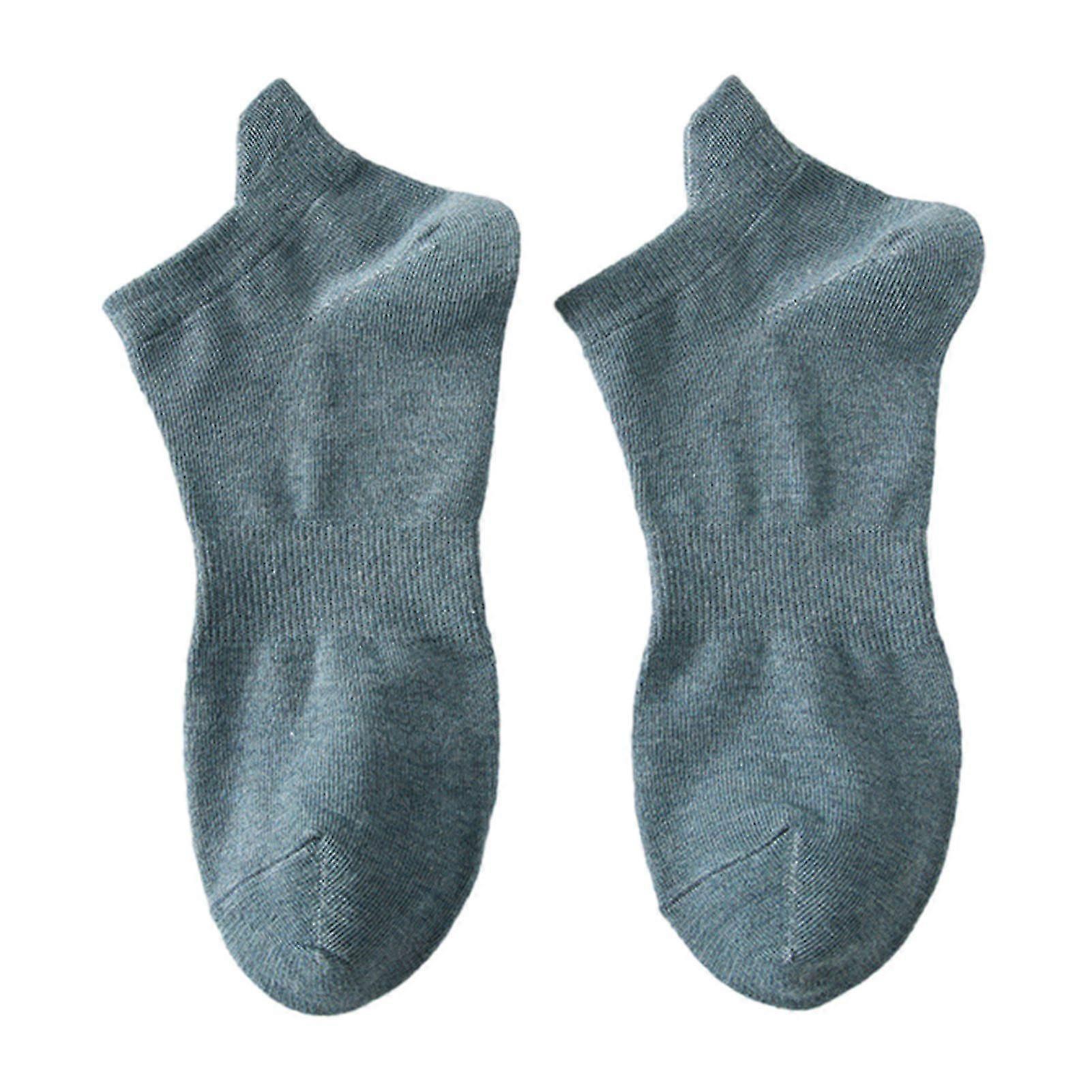 1 Pair Men Boat Socks Low-cut Shallow Cotton Solid Color High Elasticity Anti-slip Soft Sweat-absorption Anti-shrink Sports Short Invisible Socks