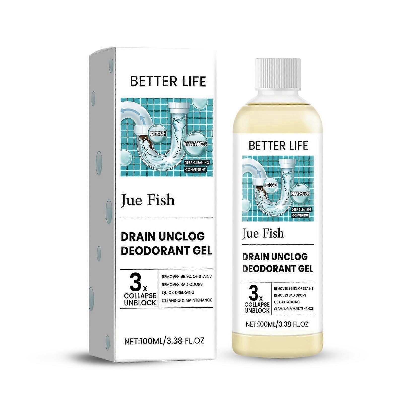Drain Unclog Deodorant Gel, Kitchen And Bathroom Sewer Lines Clean And Decontaminate To Remove Odor