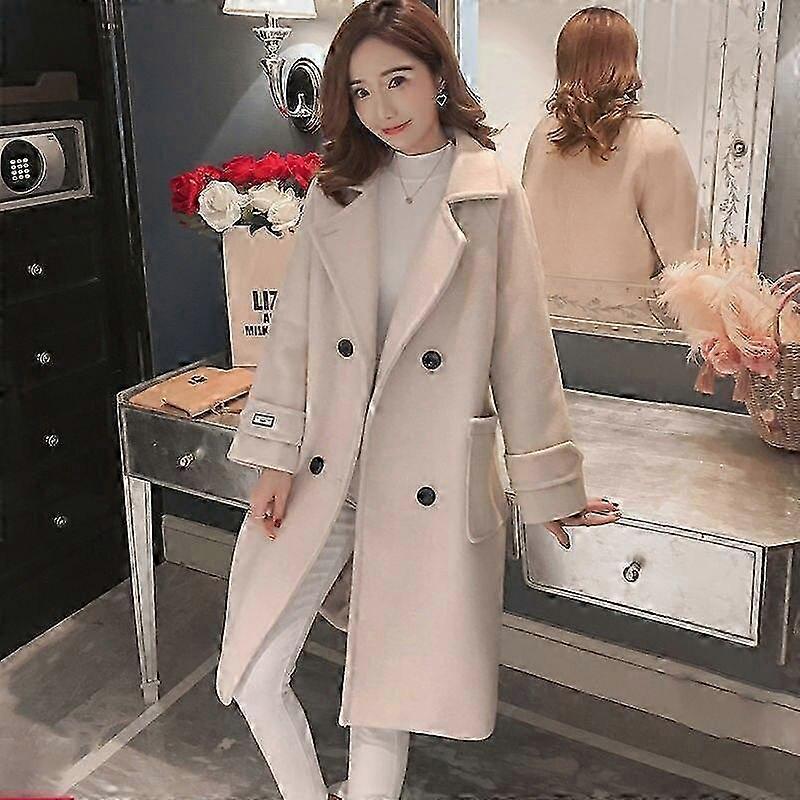 Women's Long Wool Coat for Autumn Winter for Student Style