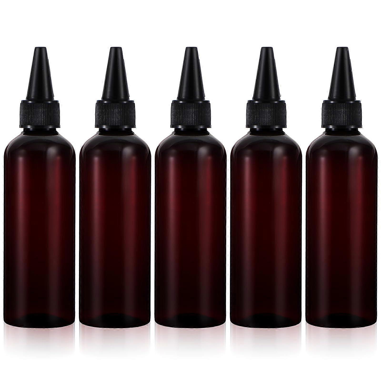 5Pcs Refillable Hair Dye and Oil Applicator Bottles with Leakproof Twist Cap for Precision Application