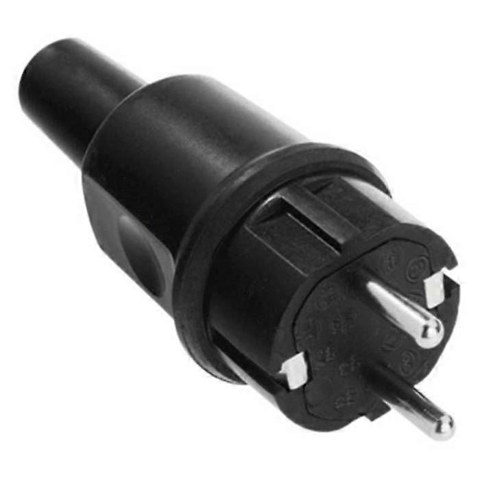 Fiche électrique mâle Bachmann 913.173 avec mise à la terre en caoutchouc silicone 250 V noir IP44