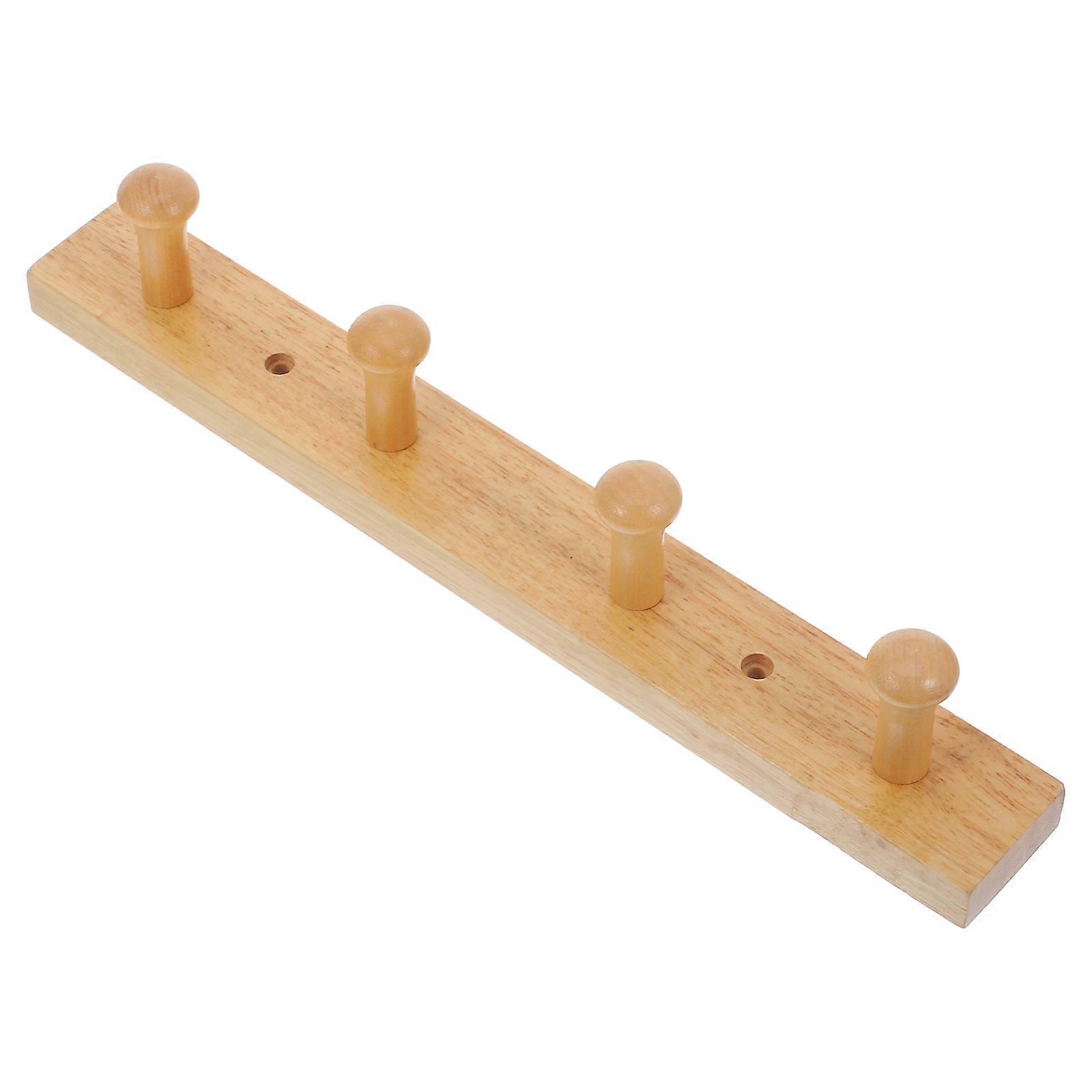 Wooden Coat Hook Wall Mounted Rack for Storage Coat Hook with 4 Hooks
