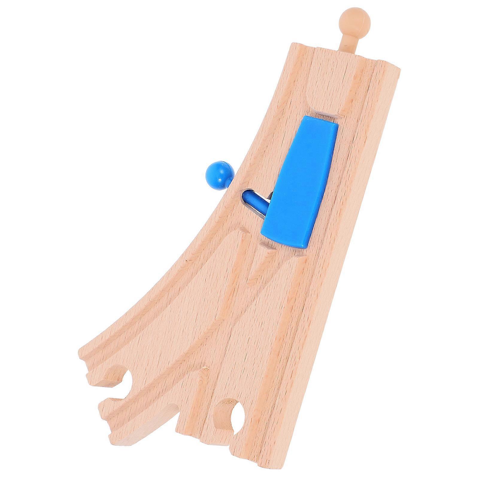 Wooden Train Track Toy Blue for Train Scene Layout