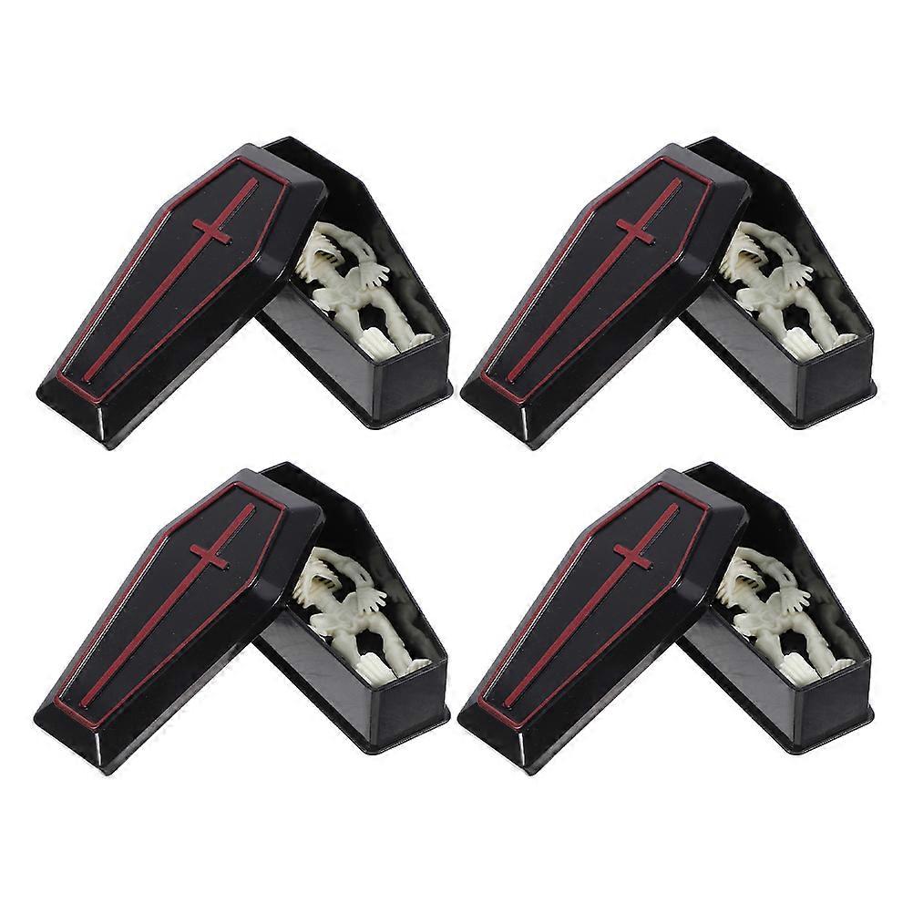 Halloween Coffin Box Mini Skeleton Model for Party 4Sets