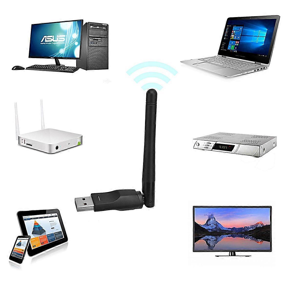 Wireless Adapter USB Adapter for Surfing 150M with Rotatable Antenna Black