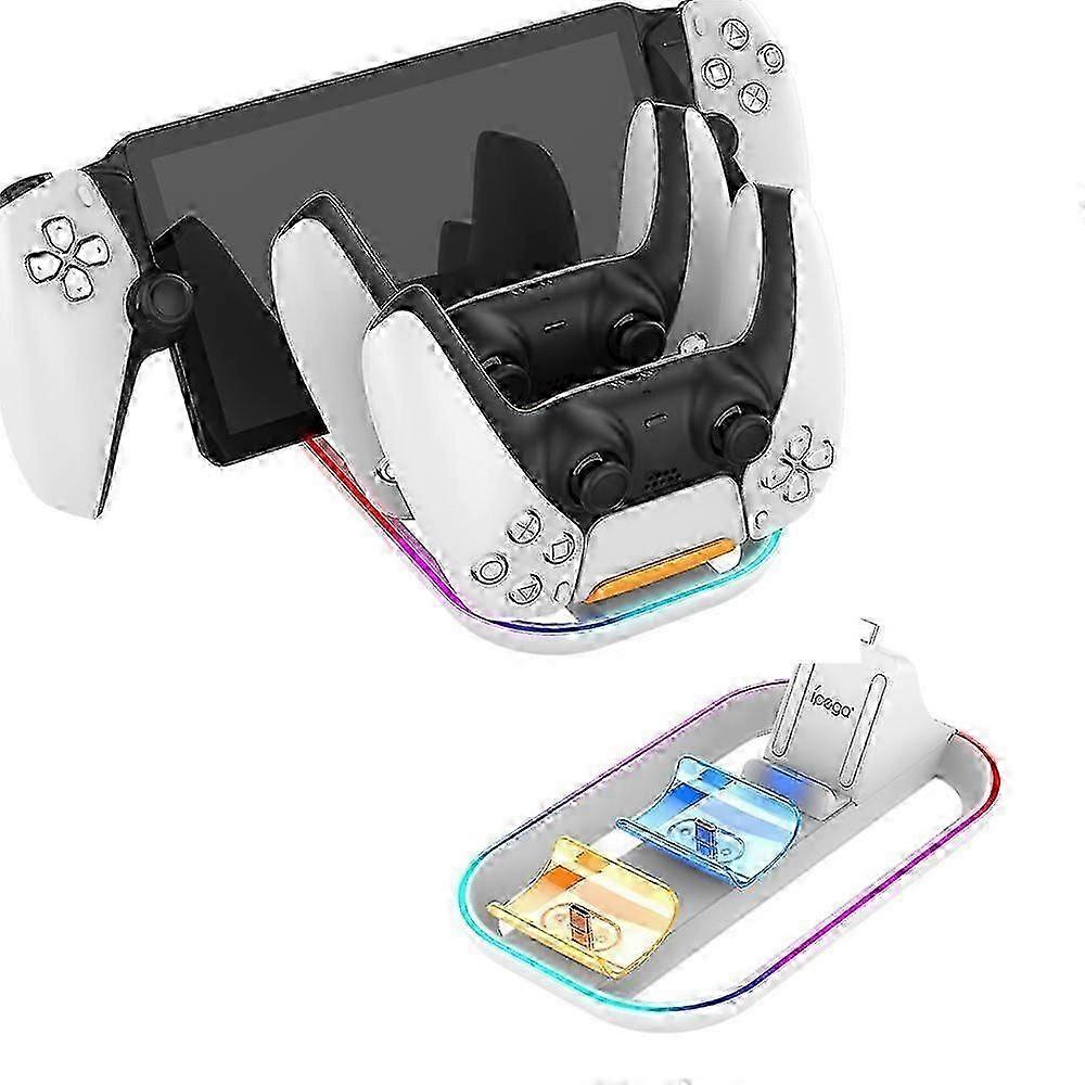 2025 Charging Dock for PS Portal & PS 5 Controller, 3 in 1 Charging stand with RBG light,PS5 Game Accessories