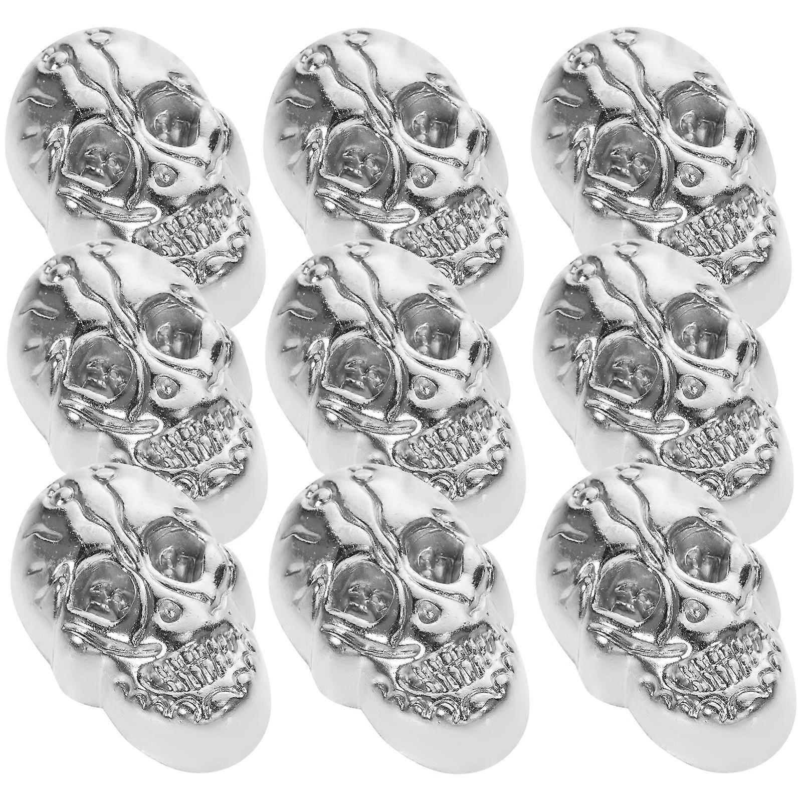 20Pcs Ghost Head Crafting Skull Studs for Decor Silver Alloy Rivet Kit