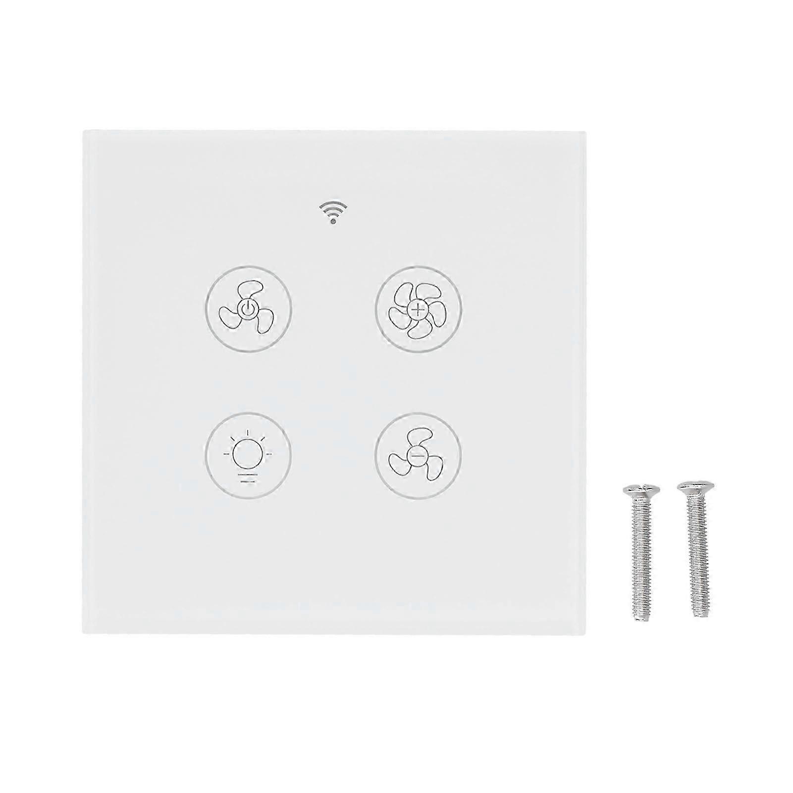 Intelligent Wifi Fan Light Switch Support RF Remote Control Voice Control 100 White