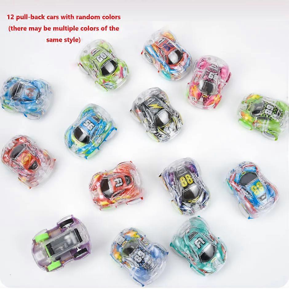 12 Pcs Transparent Camouflage Colorful Pull Back Car Random Children's Car Model Toys