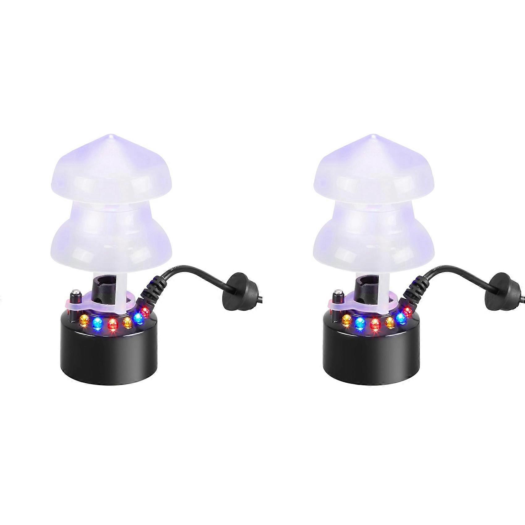2X 12 LED Mister Fogger Water Fountain Pond Fog Machine Electric Ultrasonic Atomizer with Splash Guard EU Plug