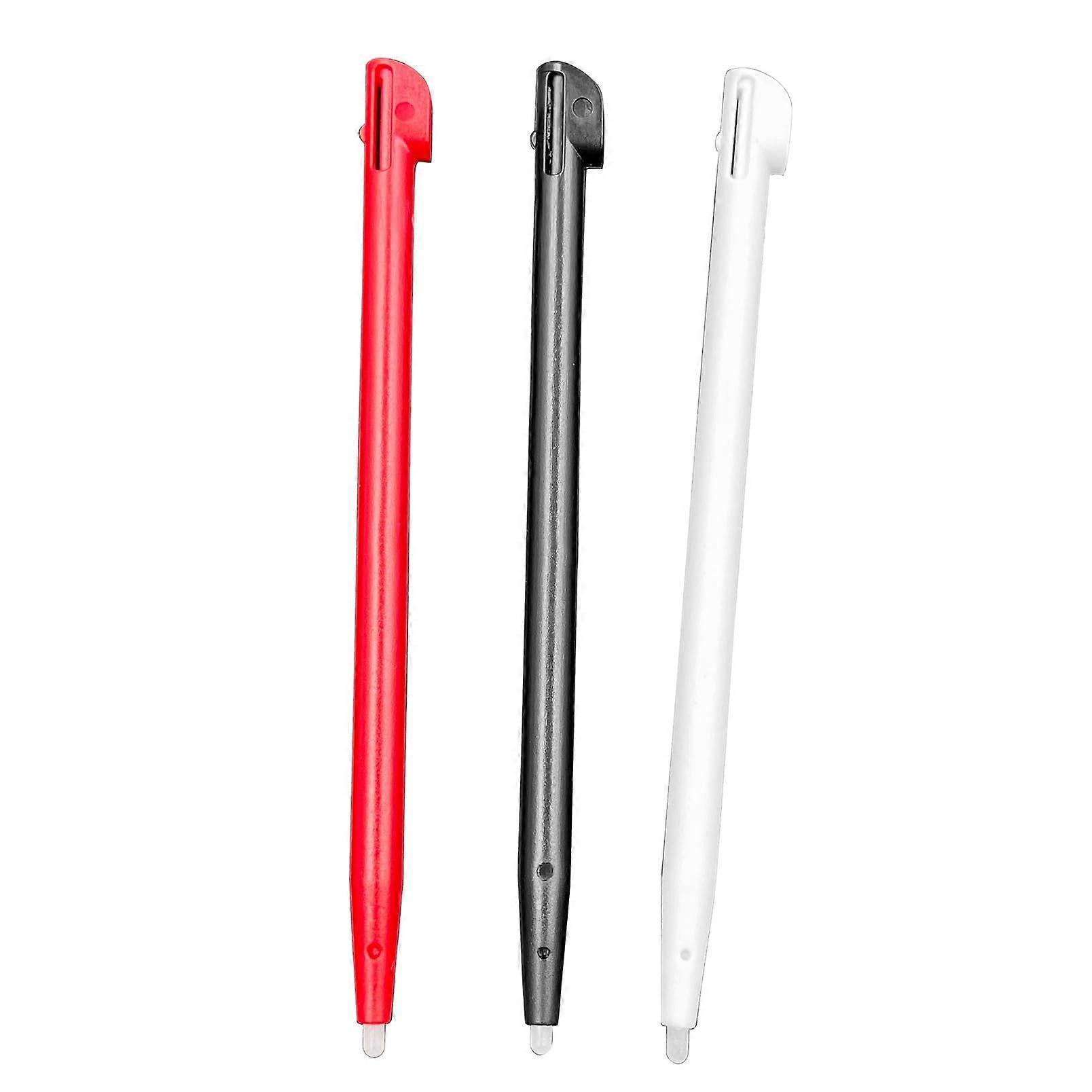 Stylus Replacement Set 3 Pack White Black Red Precise Touch Control Compatible with Nintendo Old Model 2DS