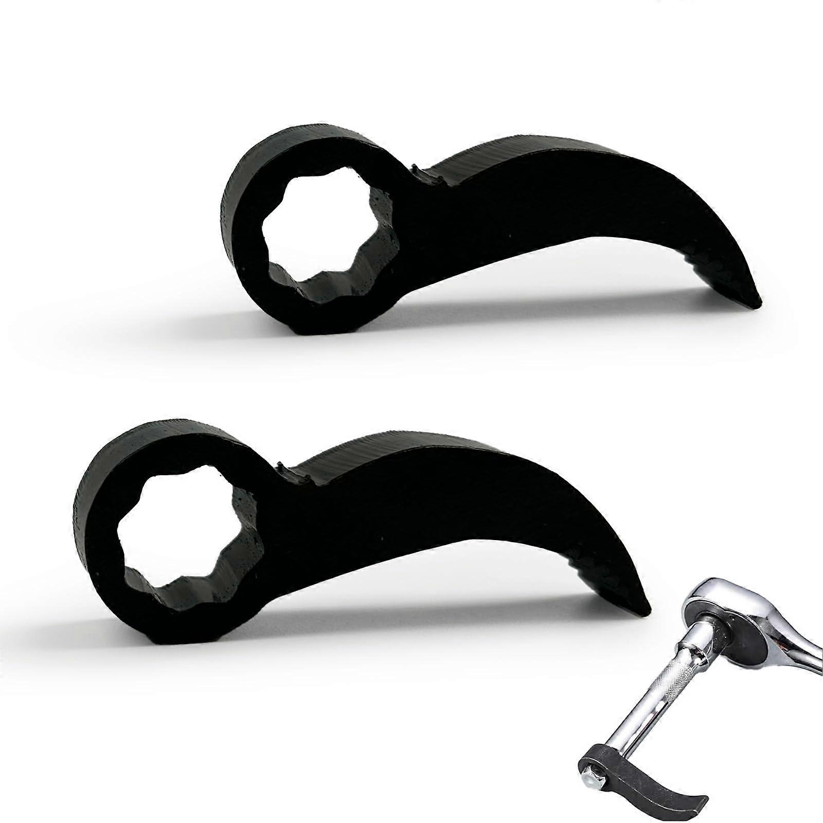 2 Pack 1/2 Inch Heavy Duty Indexing Pry Bar with Ratchet Wrench Adapter for Mechanics