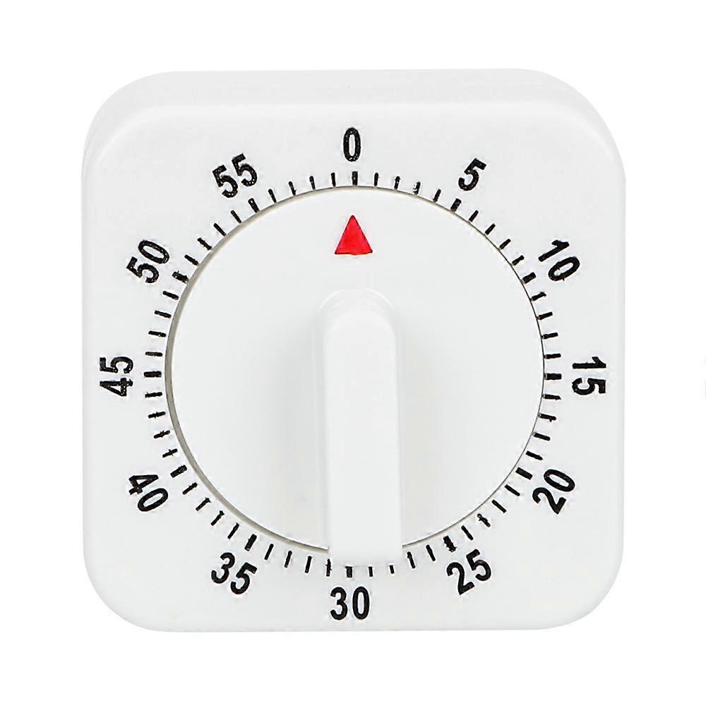 Countdown Alarm Reminder Mechanical Timer 60 Minutes Kitchen Timer Practical White Square Cooking Tools
