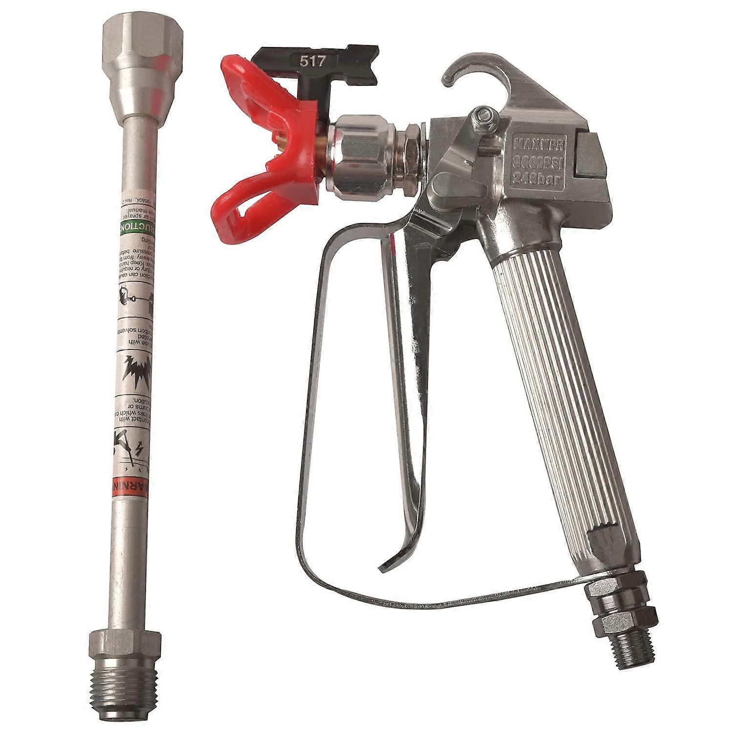 Airless Paint Sprayer Gun 3600PSI with 517 Tip and 10in Extension Rod for Wall and Ceiling Painting
