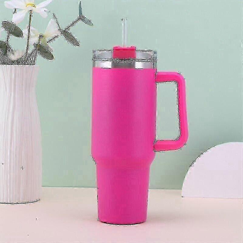 40 Oz Tumbler Straw Lid Insulated Stainless Steel Water Bottle Coffee Mug Travel