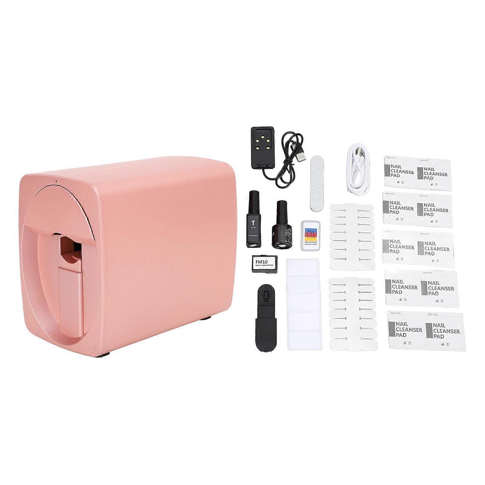 Rose Gold Smart Nail Printer with App Control and Camera Alignment for DIY Nail Art Printing