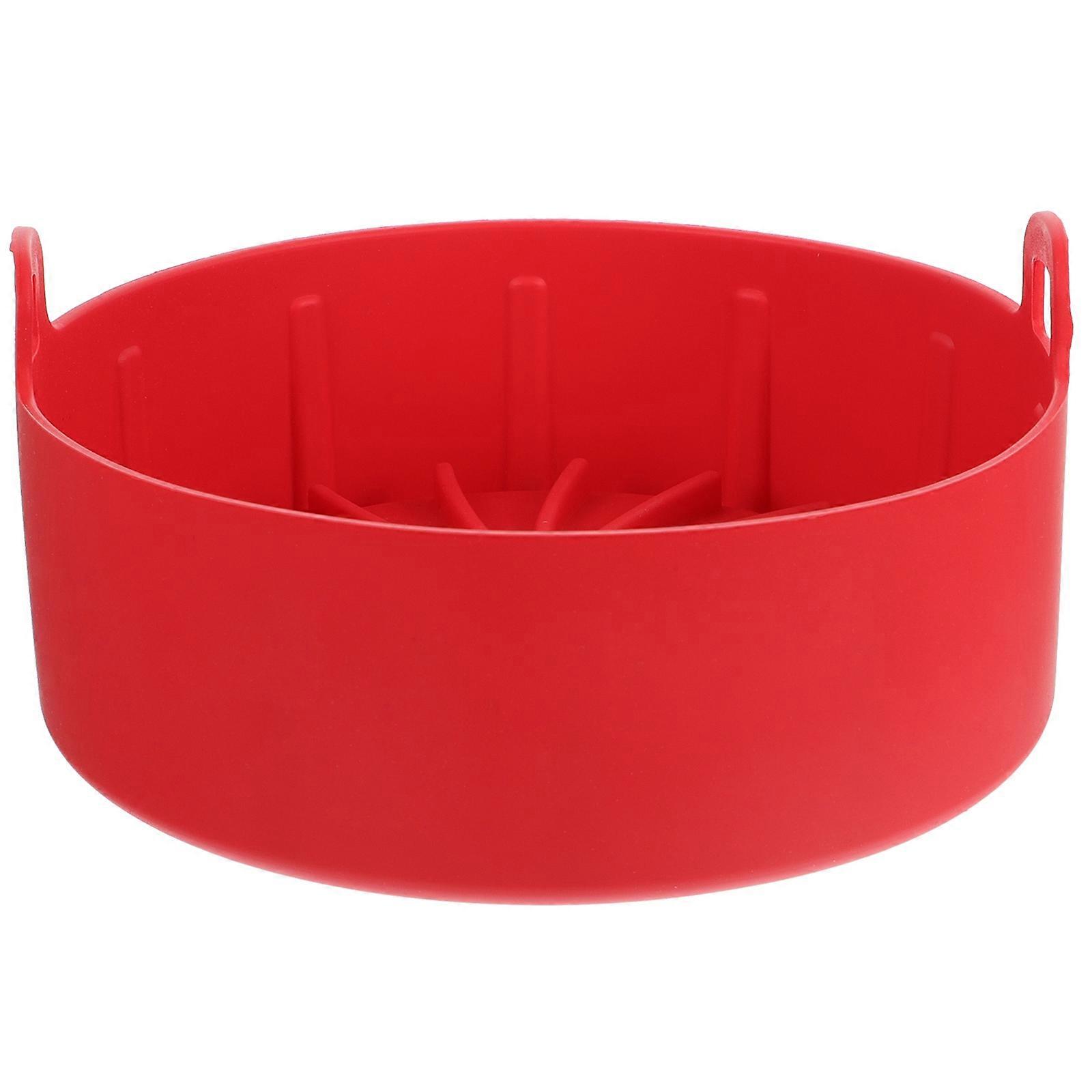 Air Fryer Silicone Bakeware Pan for Multipurpose Baking 3Pcs Red Set