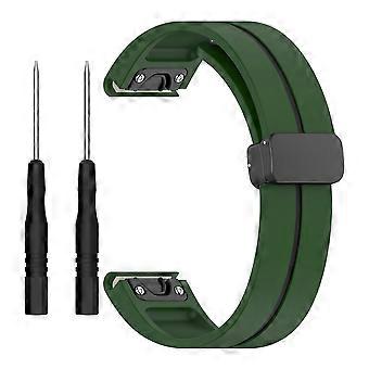 For Garmin Fenix 8 51mm/Quatix 7 Pro/Fenix 7X/6X/5X Silicone Watch Strap 26mm Dual Color Black Buckl
