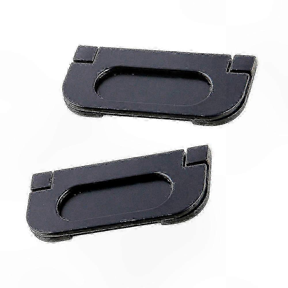 Black Rustproof Alloy Flush Pull Handles for Pocket and Sliding Doors, 2-Pack