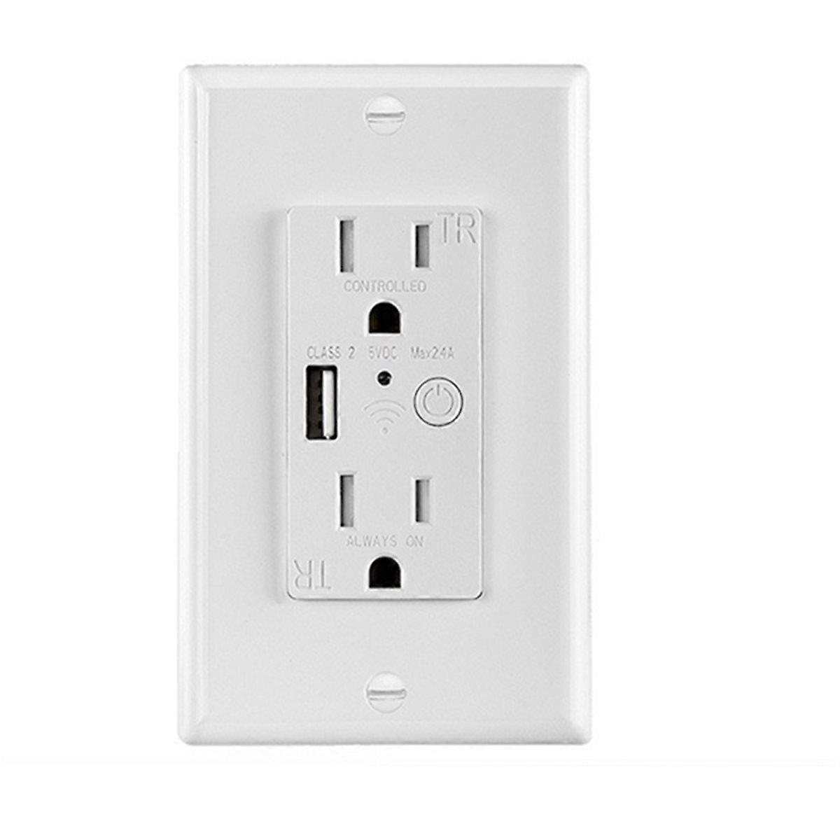 Wifi Smart US Wall Power Multi Outlets Plug Socket USB Adapter APP Remote Control Power Outlet