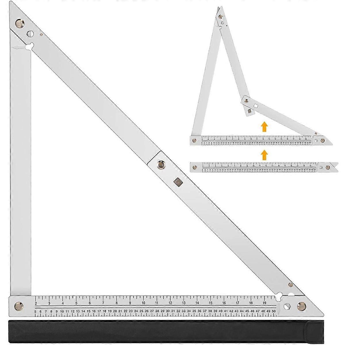 24 Inch Folding Triangle Ruler Framing Square for Carpenter Tools Construction Framing Tool Measurem