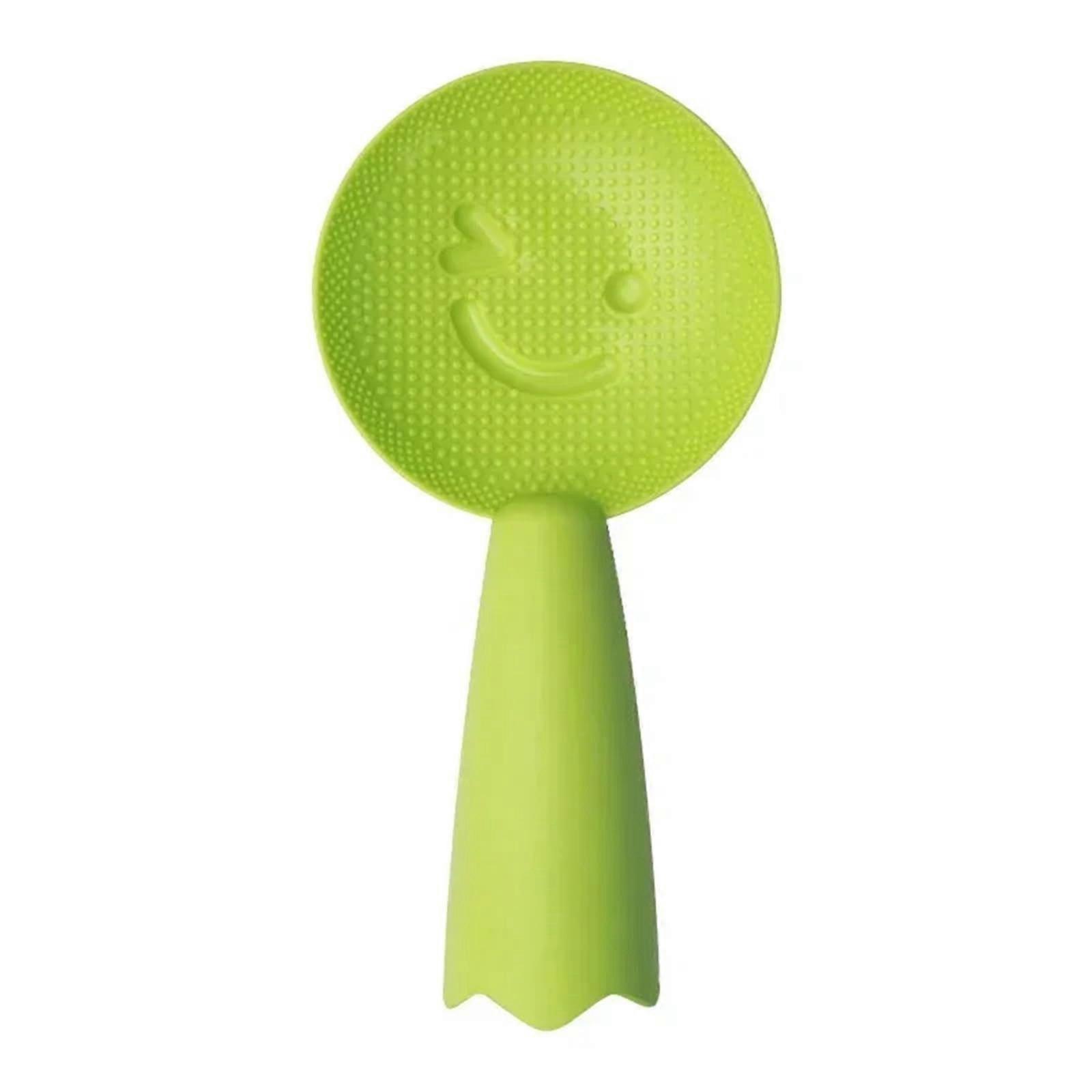Cute Smiley Face Rice Paddle NonStick Plastic Serving Spoon with Durable Seamless Design Green