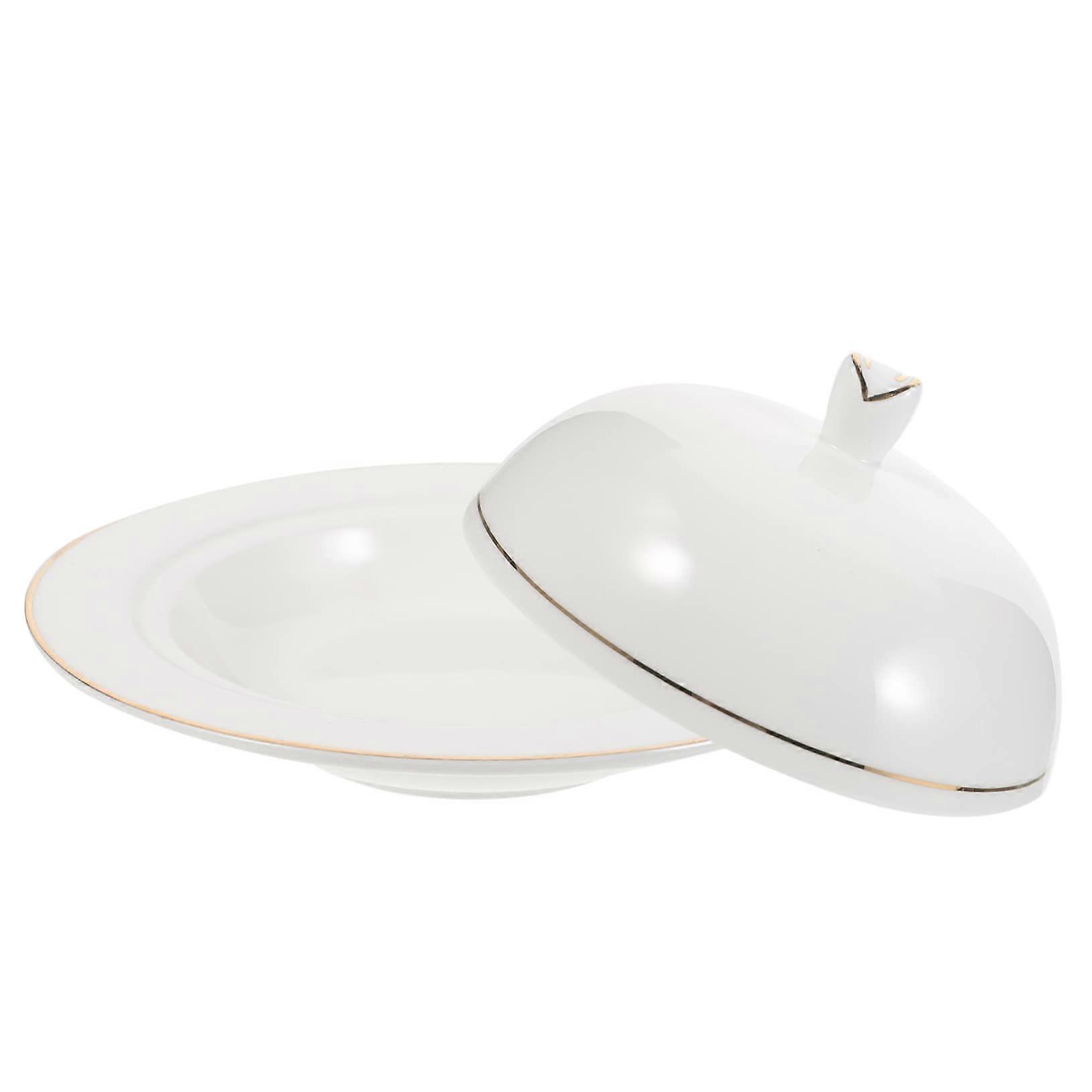 Ceramic Dinner Plate with Lid for Pizza, Steak, Dessert and MultiFunction Serving Platter