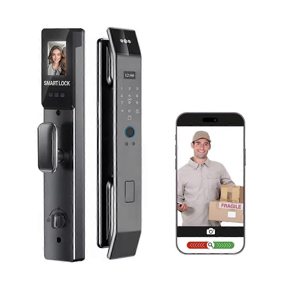 3D Face Recognition Smart Door Lock with Fingerprint, Keypad, App Control and Automatic Locking for Home or Office