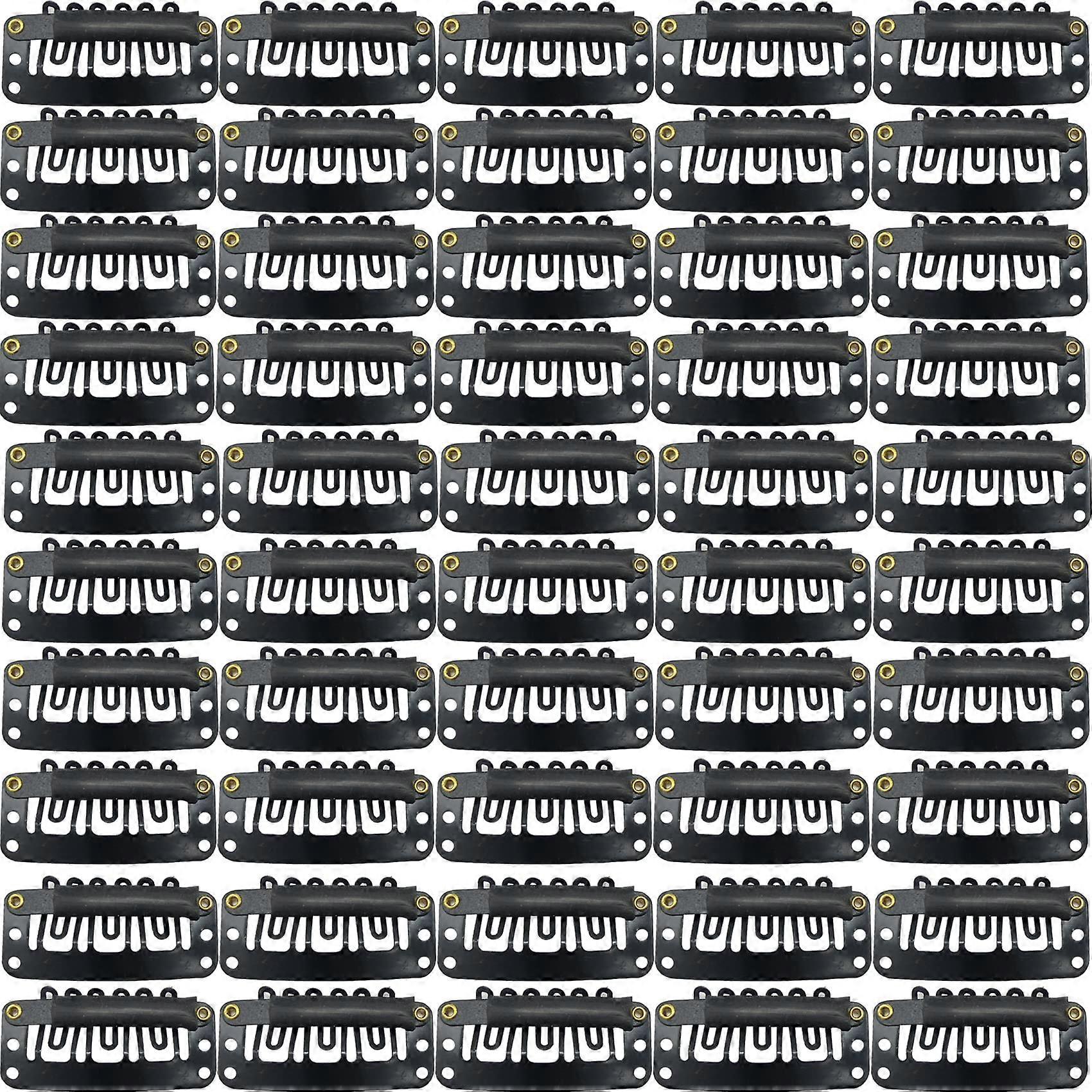 Hair Extension Clips 100 Pack U Shape Wig Clips with Secure Rubber Lining Durable Metal Design