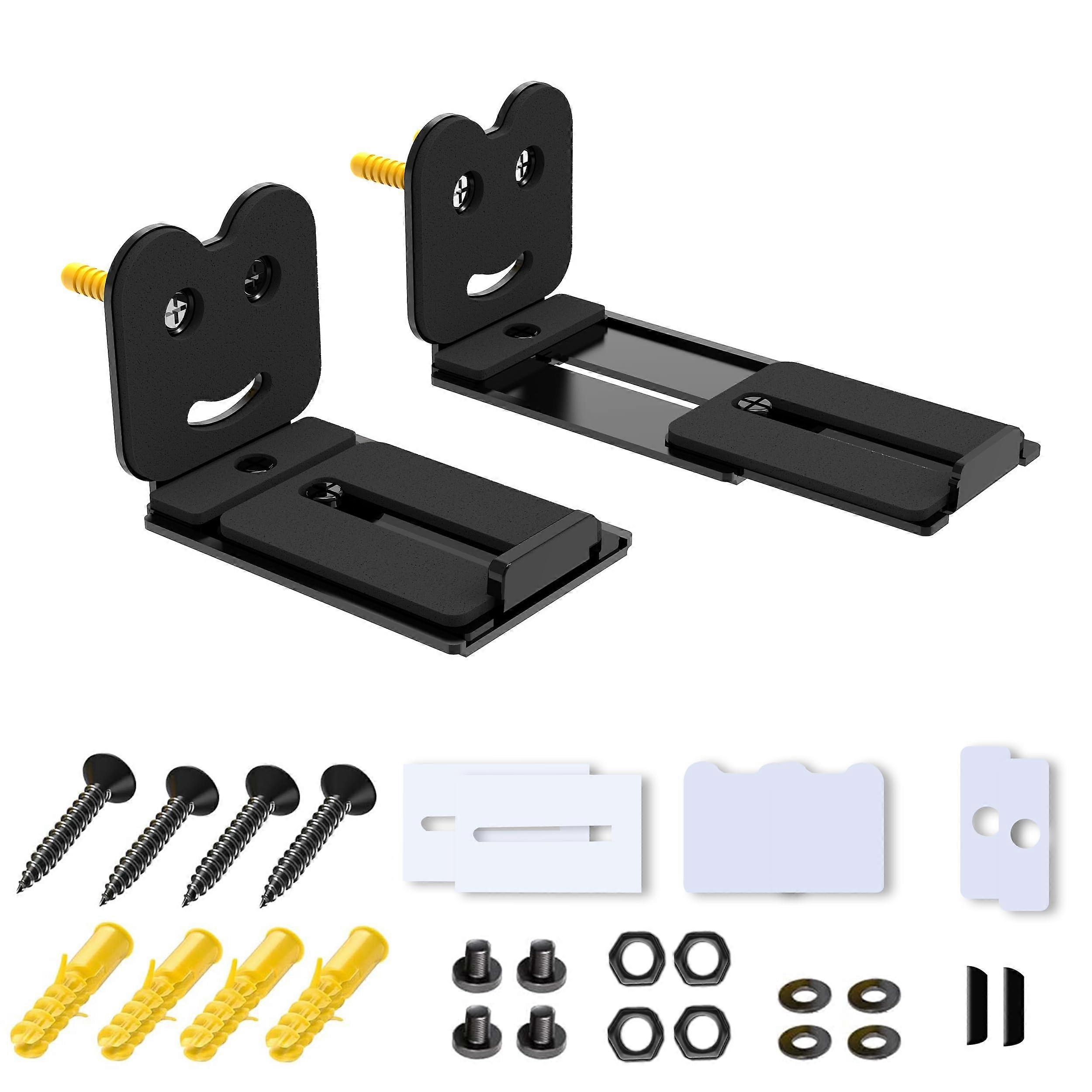 Universal Adjustable Soundbar Wall Mount Brackets with Stable Metal Support and Hardware Kit