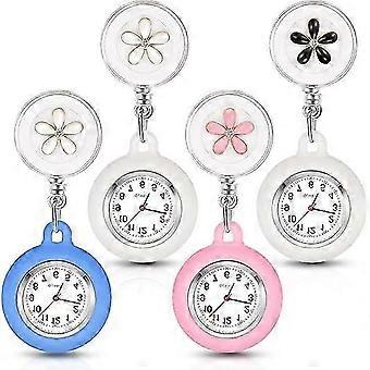 4 Pieces Nurse Watch for Nurses Doctors, Nurse Watch Brooch Fob Pocket Watch Digital Watch