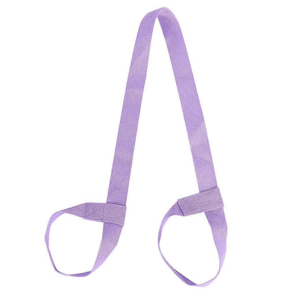 Adjustable Cotton Yoga Mat Strap with Adjustable Loops for Hands Carrying, Light Purple