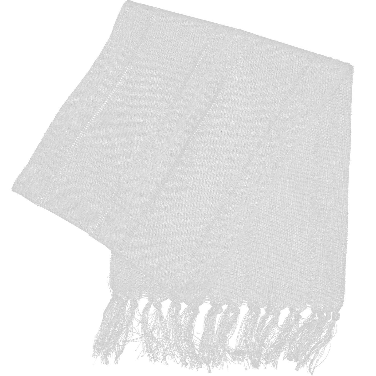 Tassels Table Runner Elegant Home Use Polyester Rectangular Simple Style Table Protection 1Pack