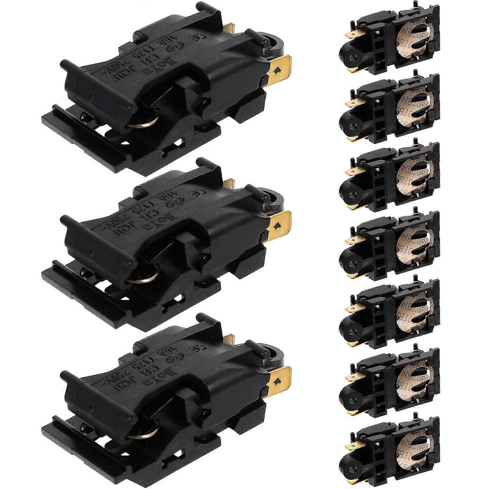 Electric Kettle Thermostat Switch for Temperature Control 10Pcs Set Black