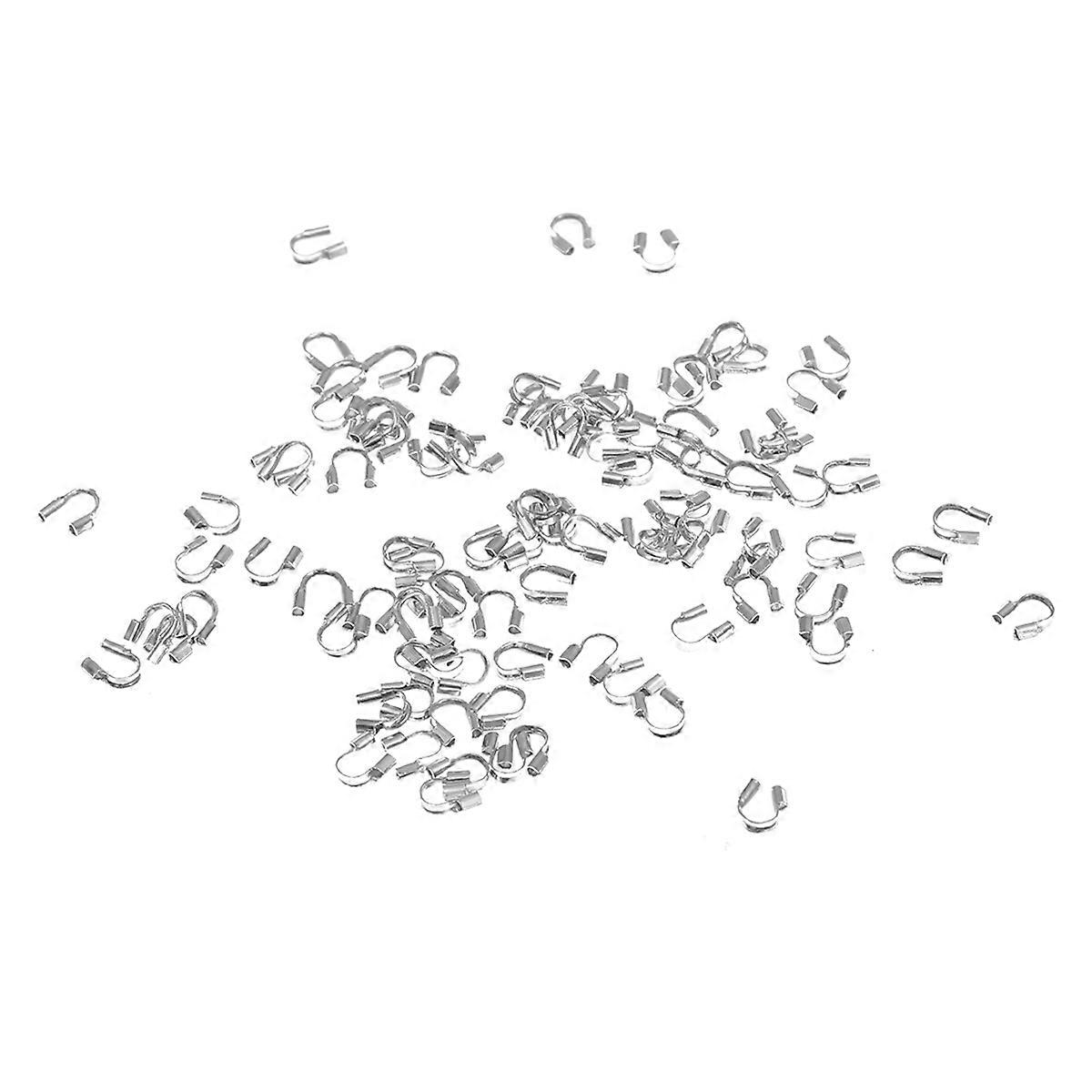Silver Copper Wire Guards for DIY Bracelet Necklace Making 100Pcs