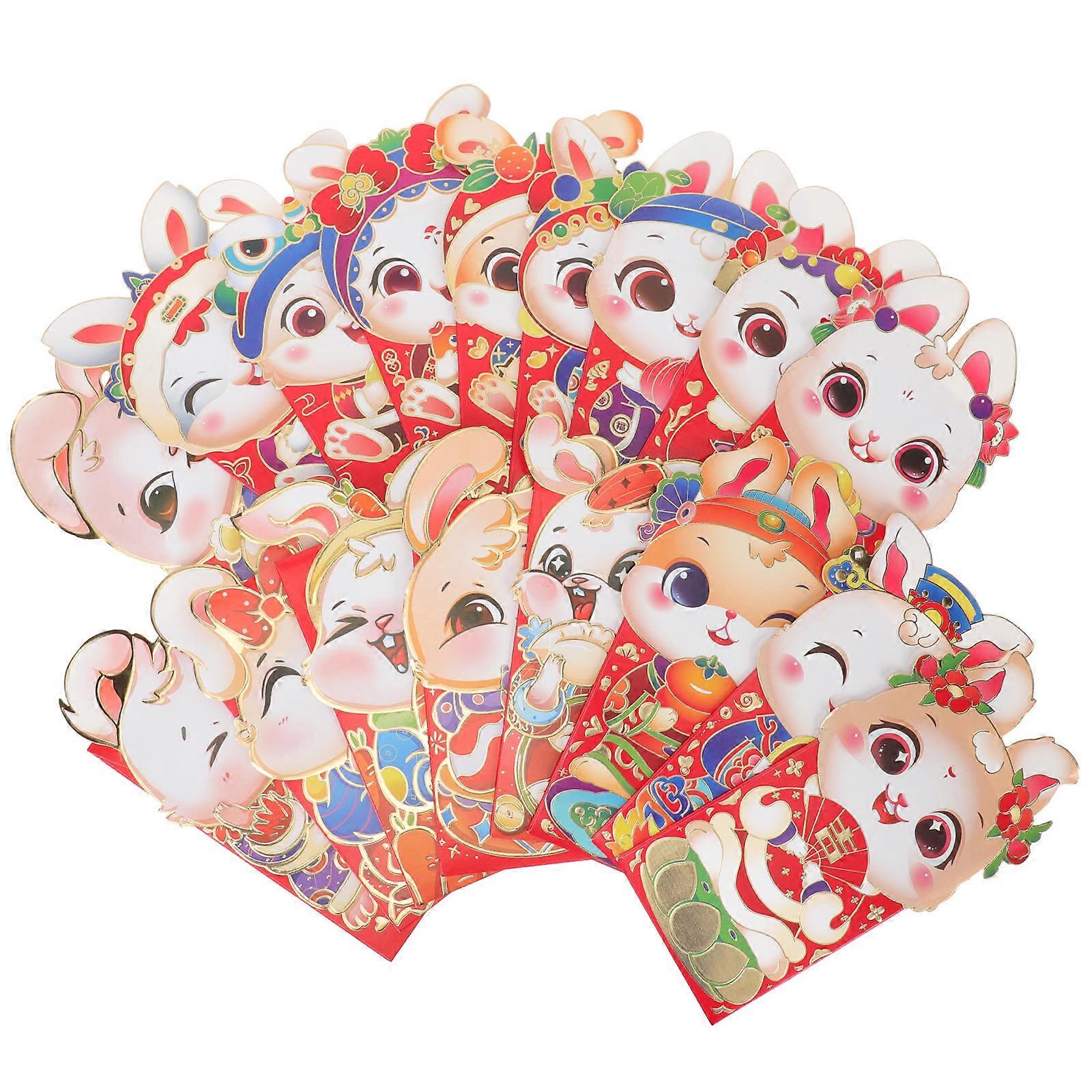 Rabbit Year Red Packets 54Pcs 2023 New Year Red Envelopes for Storage Use