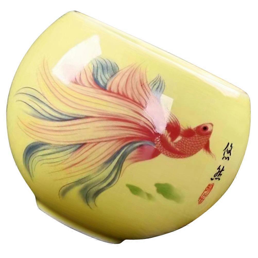 Yellow Ceramic Tea Cup for Tea Ceremony 2Pcs Set
