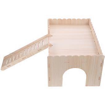 Beigefarbenes Hamsternest aus Holz, Spielzeug für Ratten und Kleintiere, 2 Stück