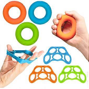 Handkrafttrainer, Fingertrainer, 6-teiliges Set zur Stärkung der Griffkraft bei Finger-, Handgelenk-, Karpaltunnel- und Arthritisschmerzen. Stressabbau.