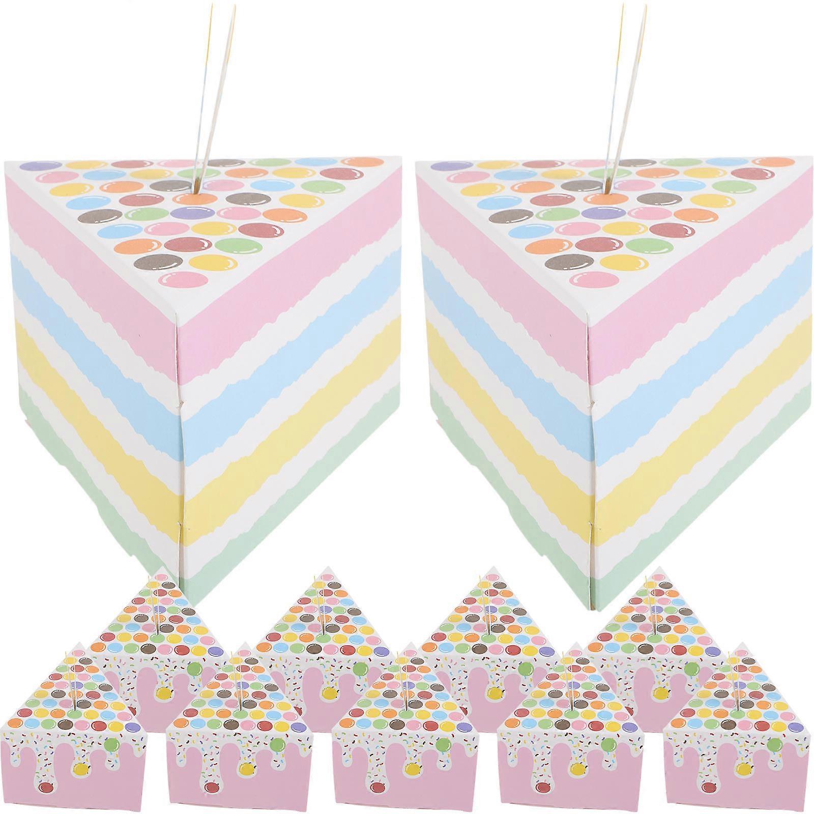 10pcs Pastry Cookie Biscuits Boxes Triangular Cake Shape Candy Packing Boxes