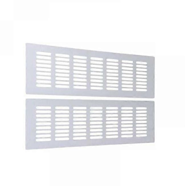 Rectangular ventilation grille for ideal ventilation, Rectangular ventilation grille, 80 x 300mm, 2 pcs, white